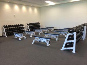 Georgia Southern University Bench and Dumbbells by Power Lift 
