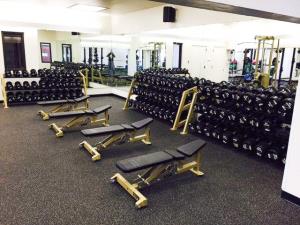San Joaquin Delta College Benches and Dumbbells by Power Lift