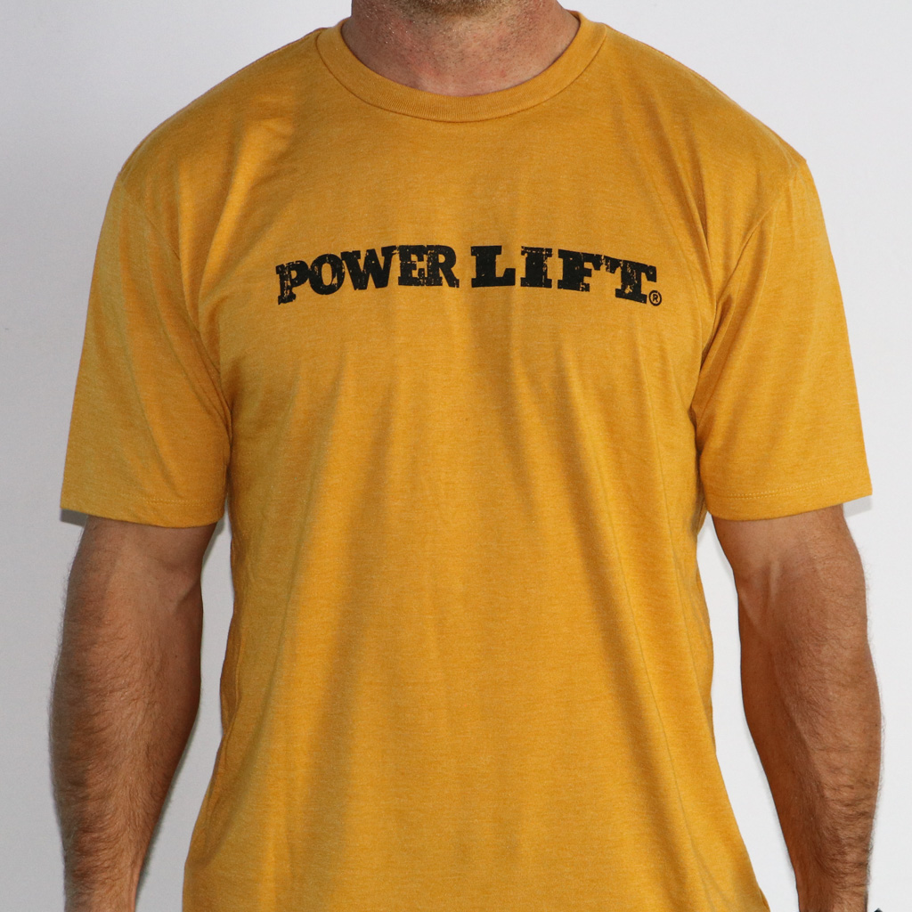Horizontal Logo T-Shirt - Antique Gold | Power Lift