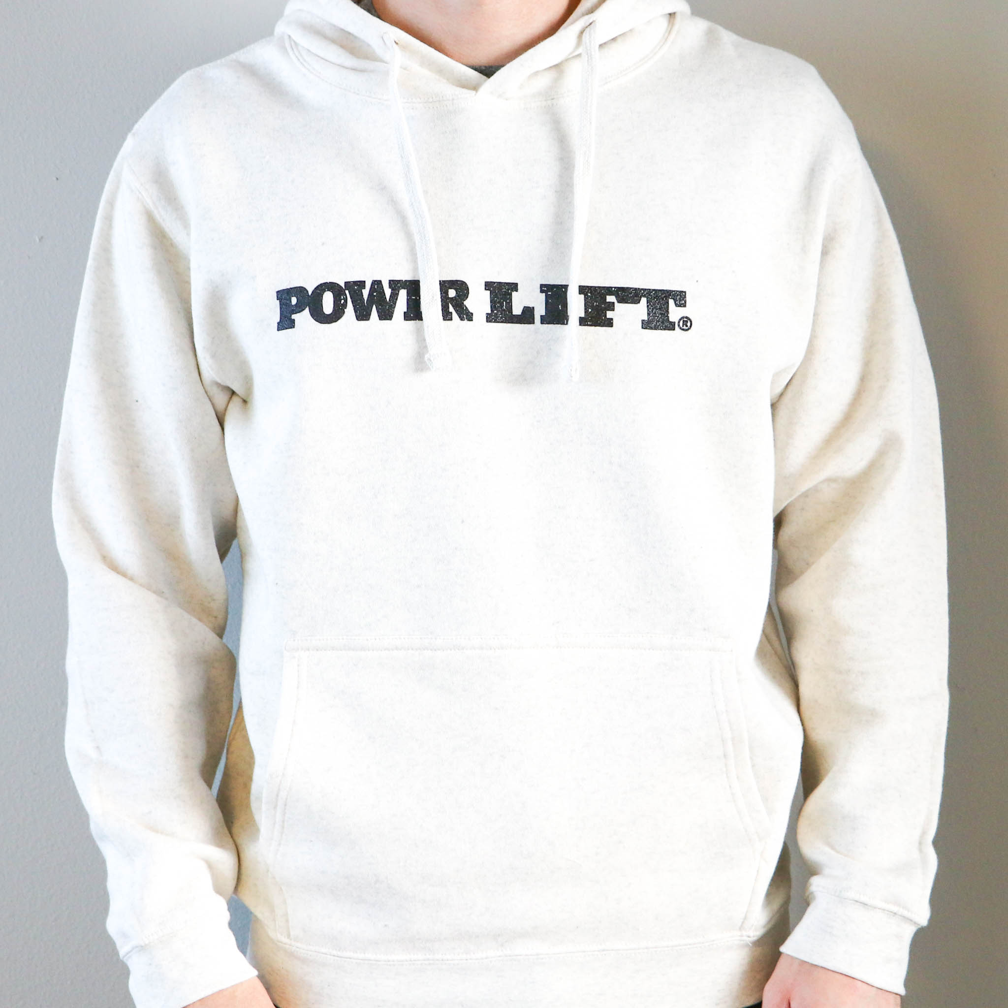 Power Lift Horiztonal Logo Hoodie - Natural Heather